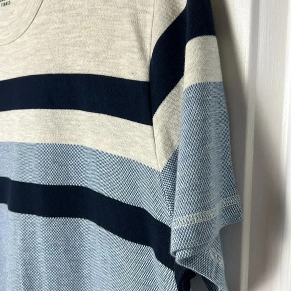 SELECTED HOMME organic cotton BLUE WHITE AND LIGHT BLUE  SHORT SLEEVE SHIRT - Picture 6 of 7